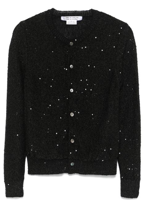 Cardigan con paillettes in nero Comme des garcons - donna COMME DES GARCONS COMME DES GARCONS | Maglie | RNN5131